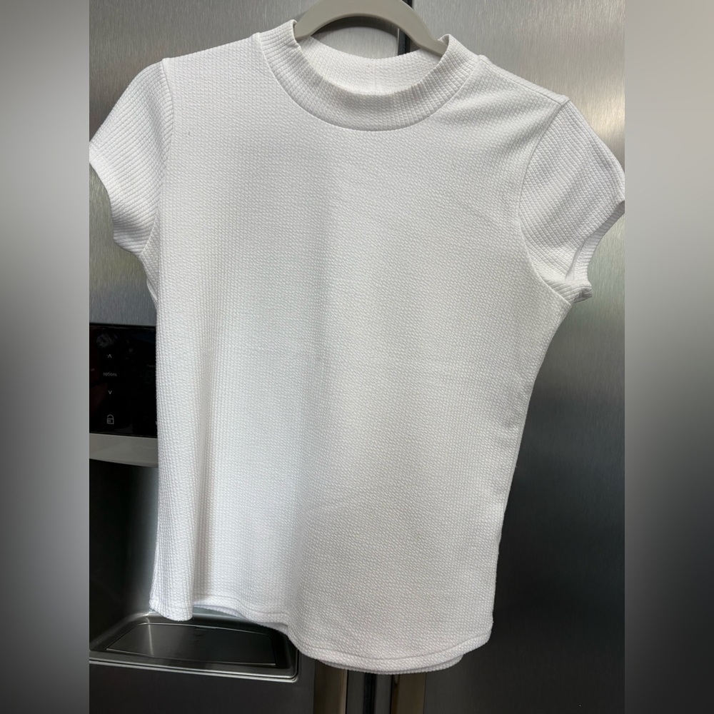 Abercrombie Kids White Textured Short Sleeve Tee